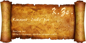Kauser Zsóka névjegykártya